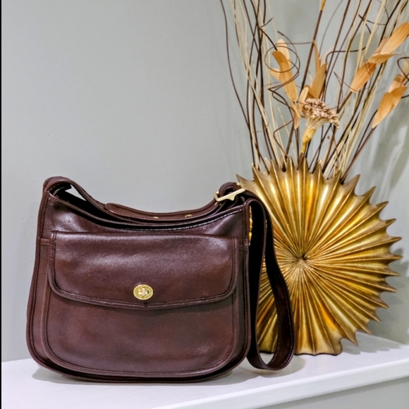 Vintage Coach Taft Crossbody / Shoulder Bag Purse # 9980 (Mahogany) - Picture 2 of 13